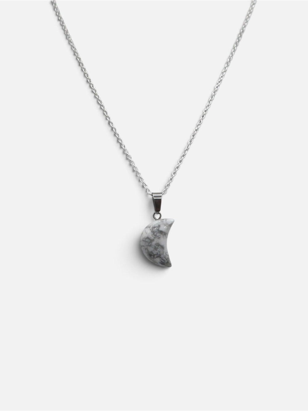HOWLITE MOON NECKLACE
